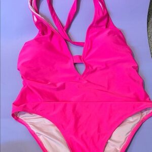 Cupshe Hot Pink Kids One Piece Swimsuit